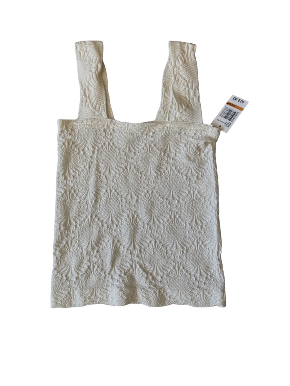 Wallflower White Textured Square-Neck Tank Seamless S M